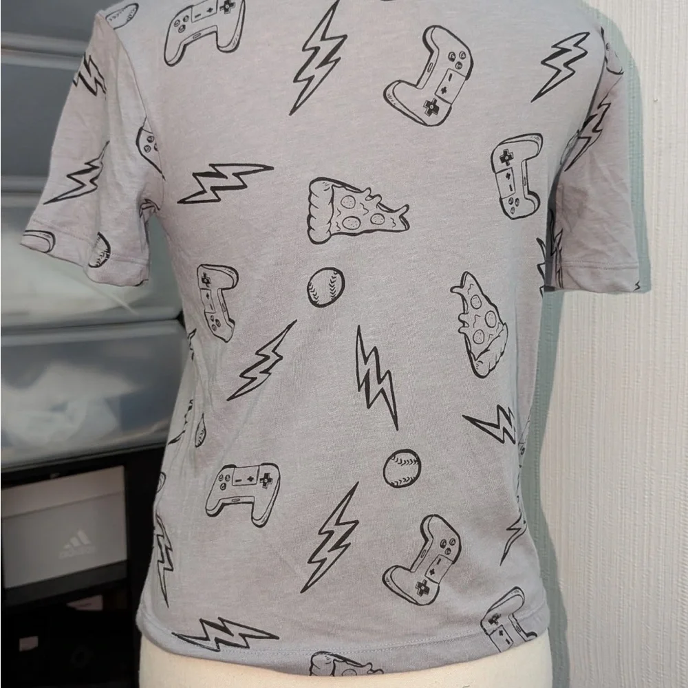 The Children's Place Gray Gaming Controller Pattern
